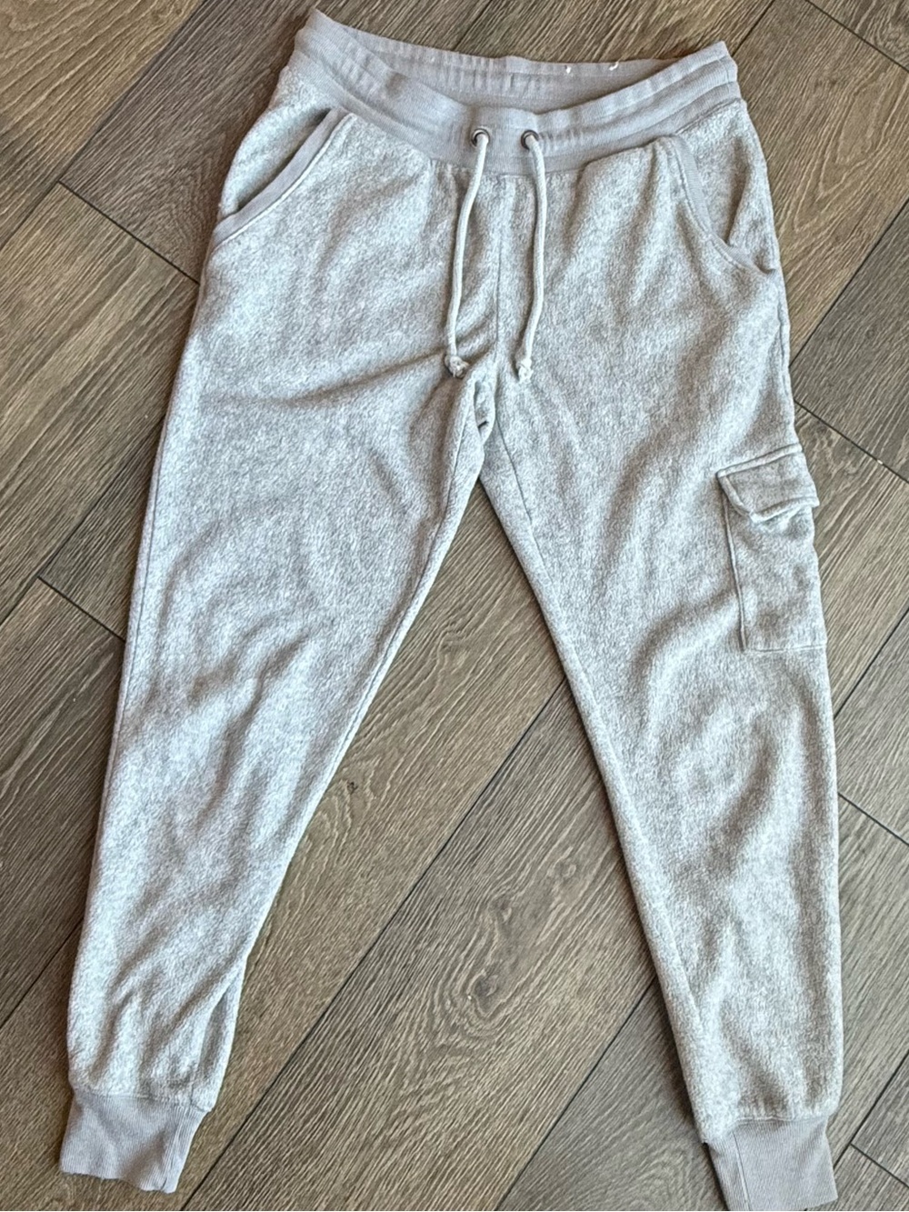 St. John's Bay Light Gray Women's Fleece Jogger Cargo Pants